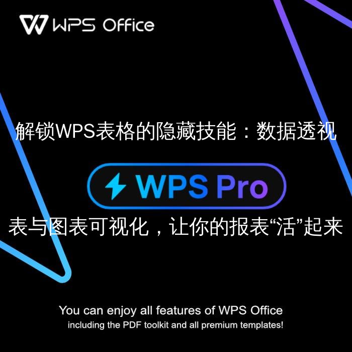 解锁WPS表格的隐藏技能：数据透视表与图表可视化，让你的报表“活”起来 - WPS Office操作指南