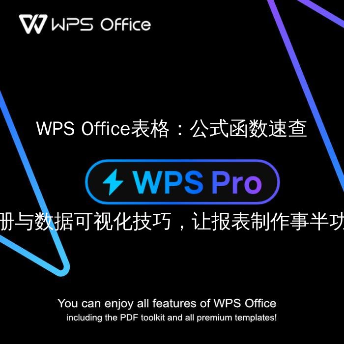 WPS Office表格：公式函数速查手册与数据可视化技巧，让报表制作事半功倍 - WPS Office操作指南